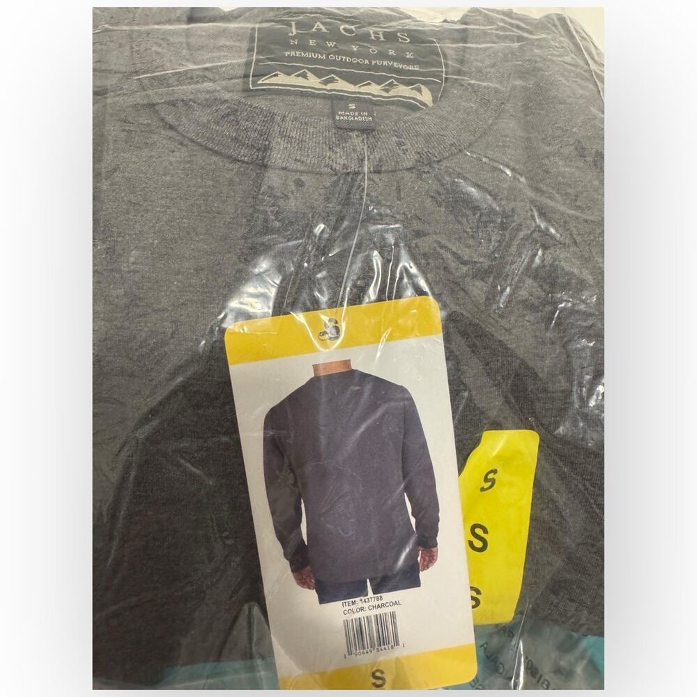 NWT JACHS New York Stretch Pima Blend Crewneck Pullover – Size Small – Charcoal - Picture 4 of 4